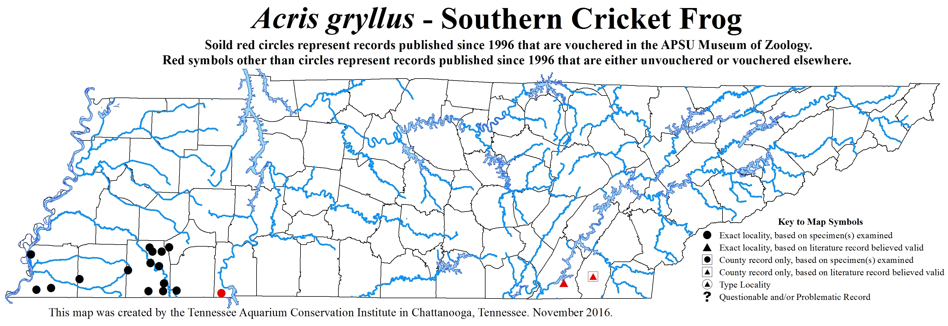 New Distribution Map - Acris gryllus (LeConte - Southern Cricket Frog