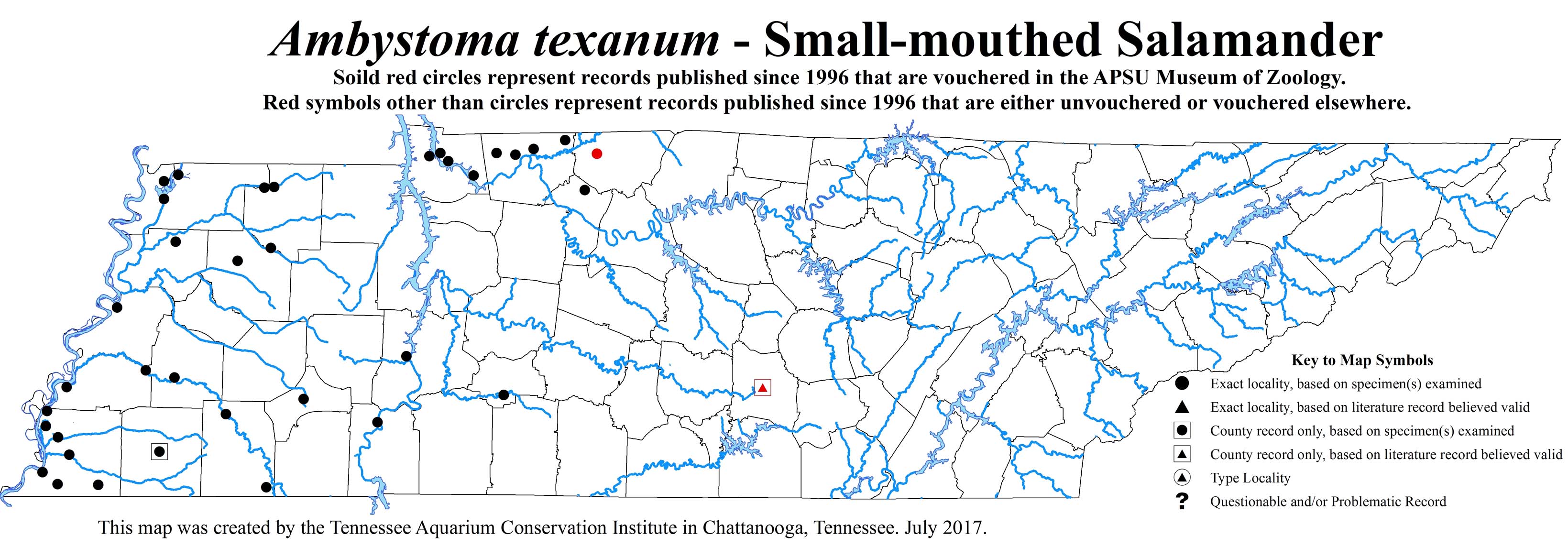 New Distribution Map - Ambystoma texanum (Matthes) - Small-mouthed Salamander
