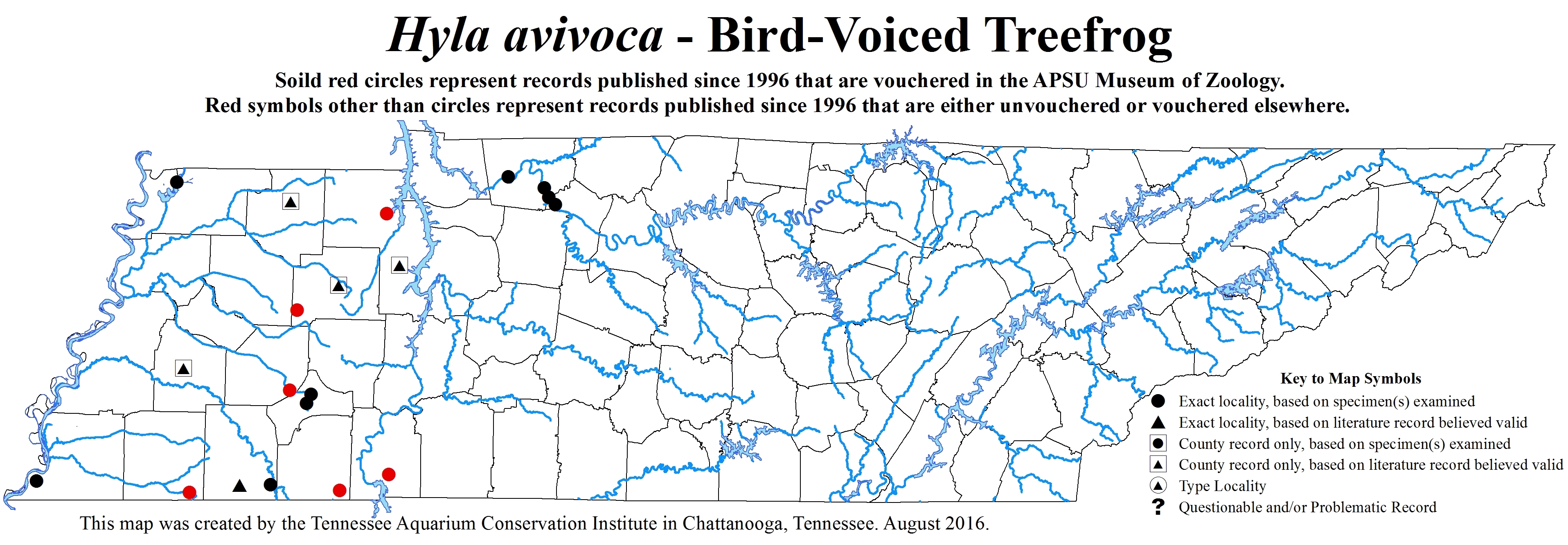 New Distribution Map - Hyla avivoca Viosca - Bird-voiced Treefrog