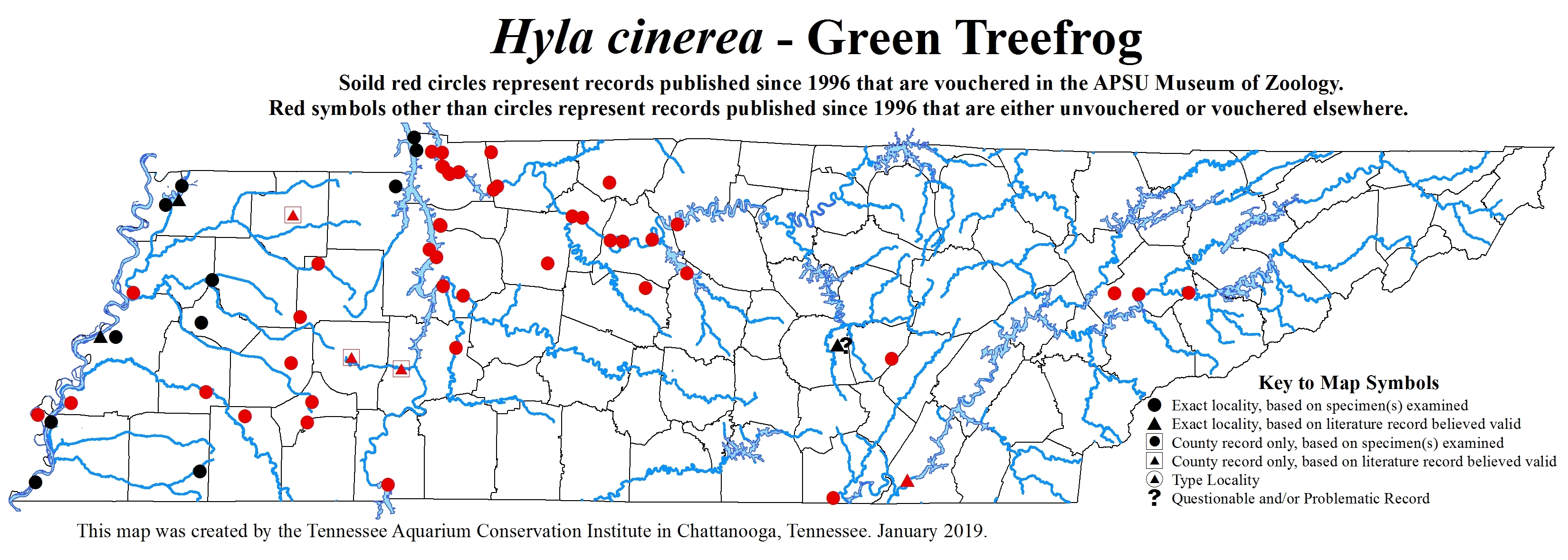 New Distribution Map - Hyla cinerea (Schneider) - Green Treefrog