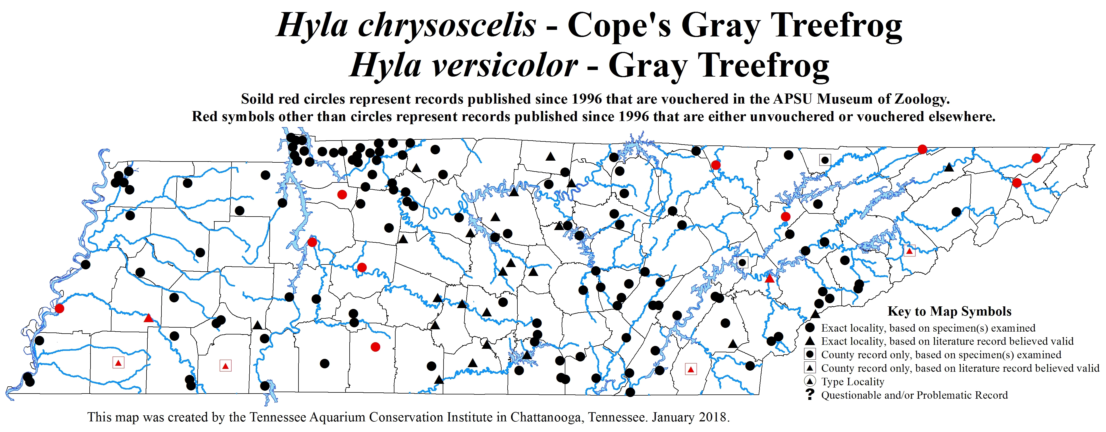 New Distribution Map - Hyla versicolor/chrysoscelis - Gray Treefrogs