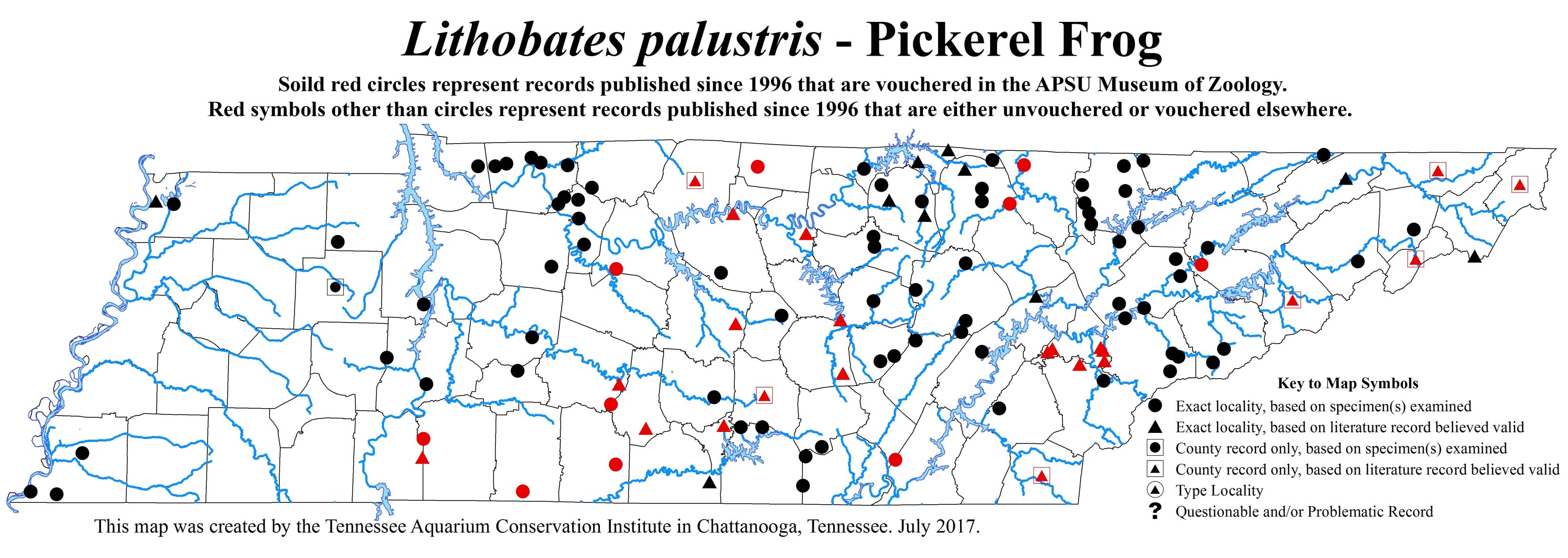 New Distribution Map - Lithobates palustris (LeConte) - Pickerel Frog