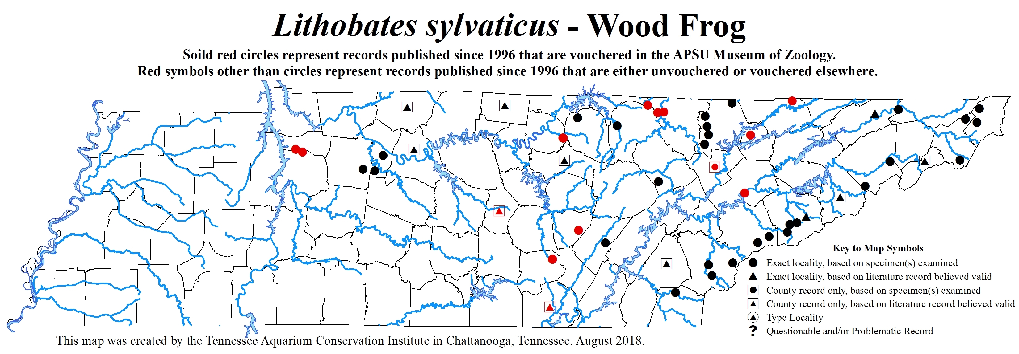 New Distribution Map - Lithobates sylvatica (LeConte) - Wood Frog
