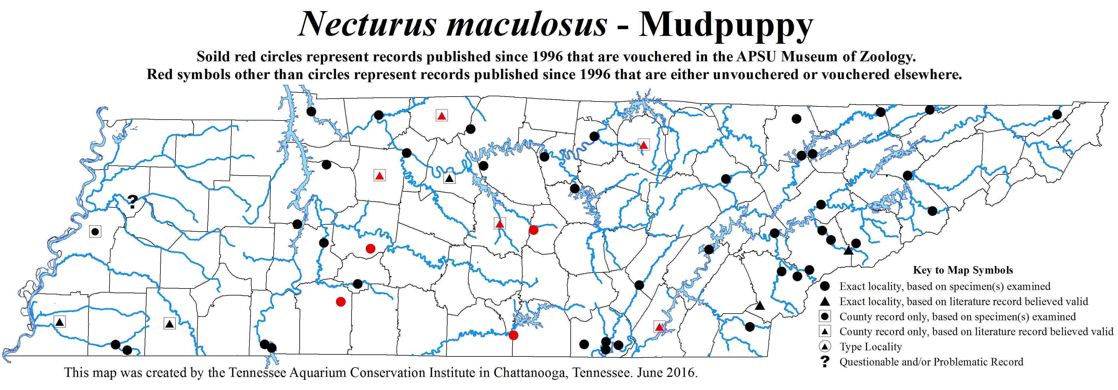 New Distribution Map - Necturus maculosus (Rafinesque) - Muddpuppy