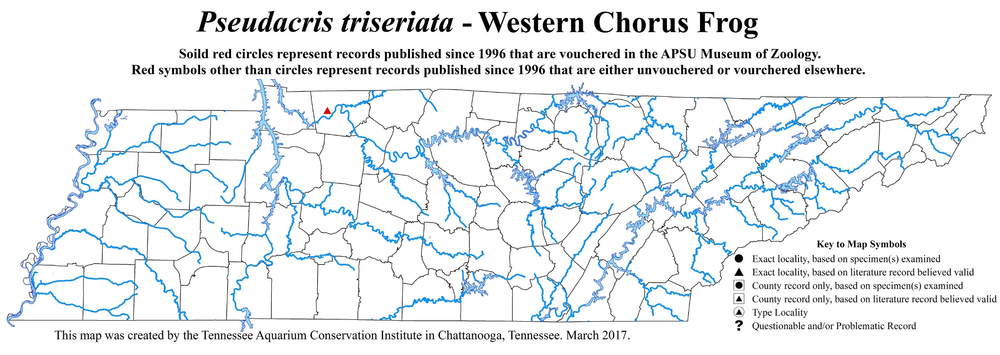 New Distribution Map - Pseudacris triseriata (Wied-Neuwied) - Western Chorus Frog